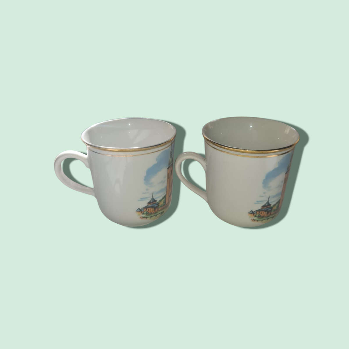 Vintage Czechoslovakia D Gurt Tea Cups x 2