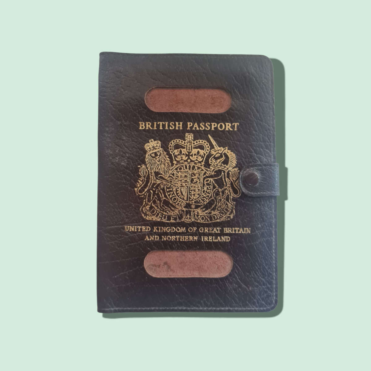 VINTAGE GENUINE LEATHER BRITISH PASSPORT HOLDER