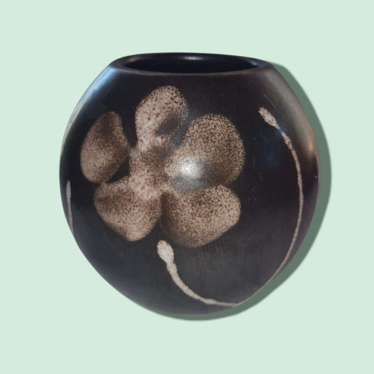 Brown Round Bud Vase