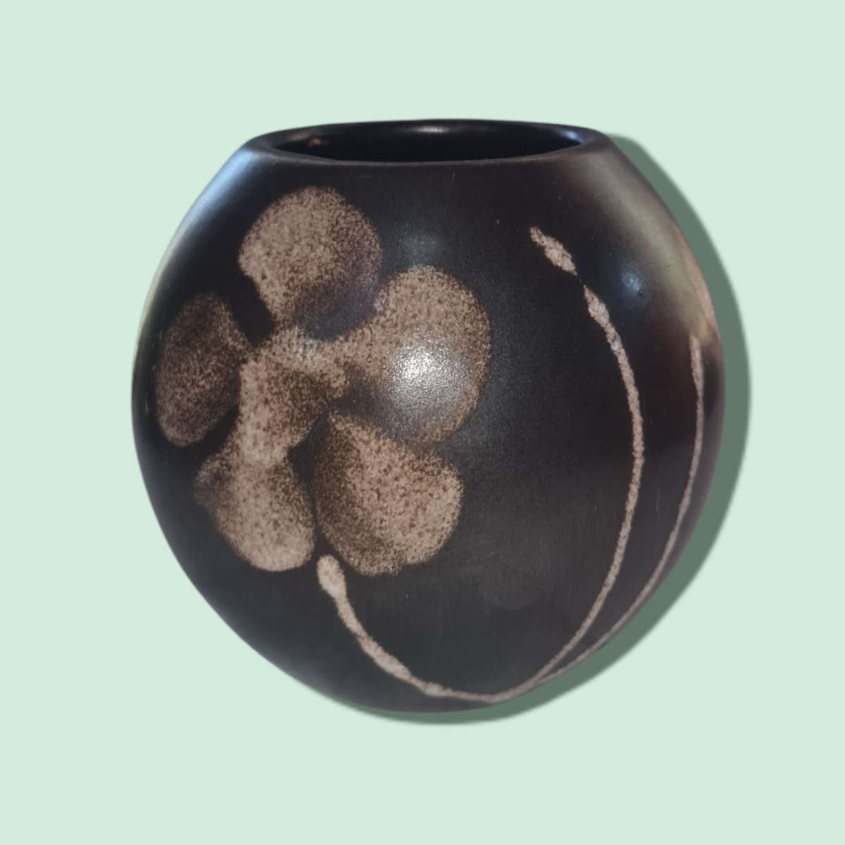 Brown Round Bud Vase