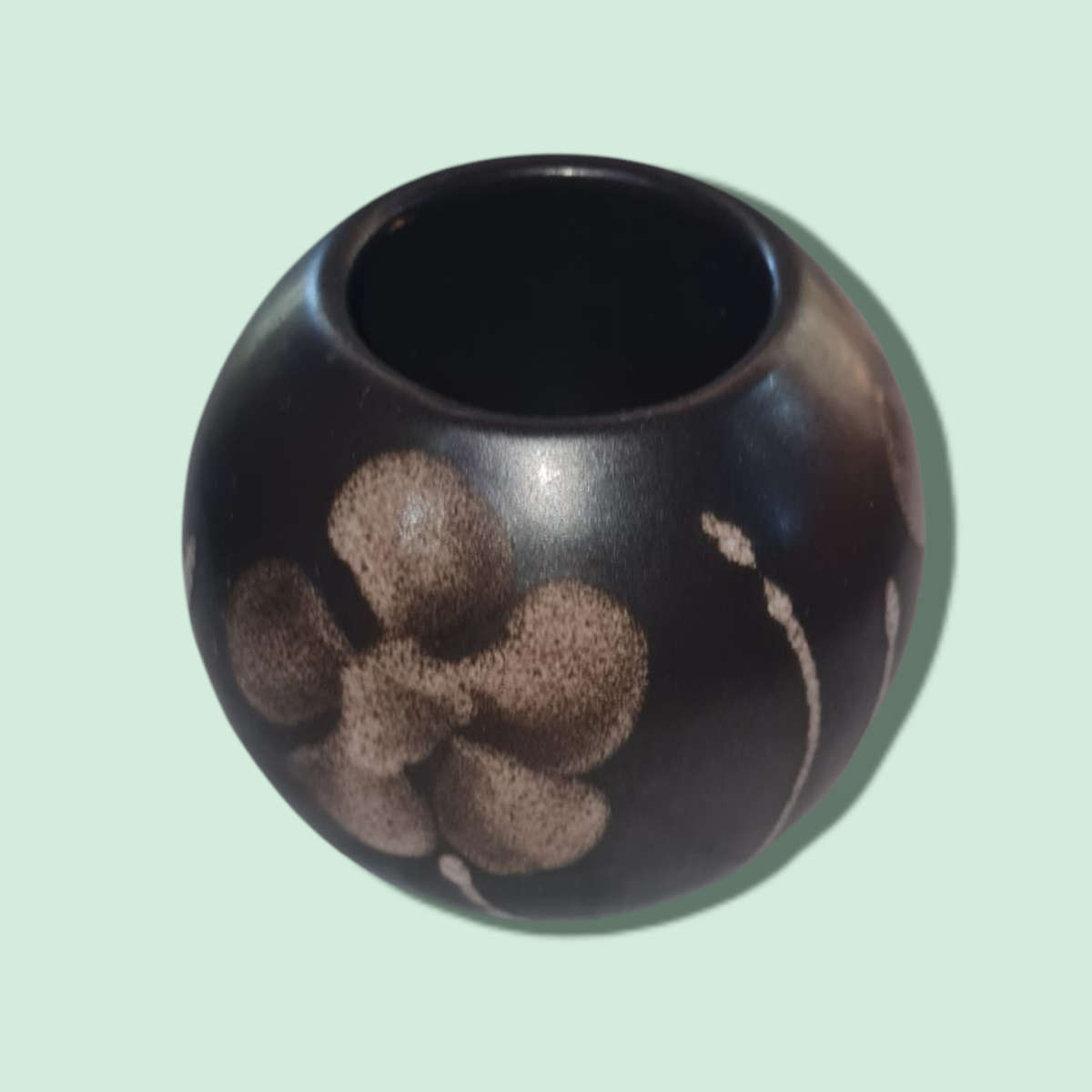 Brown Round Bud Vase