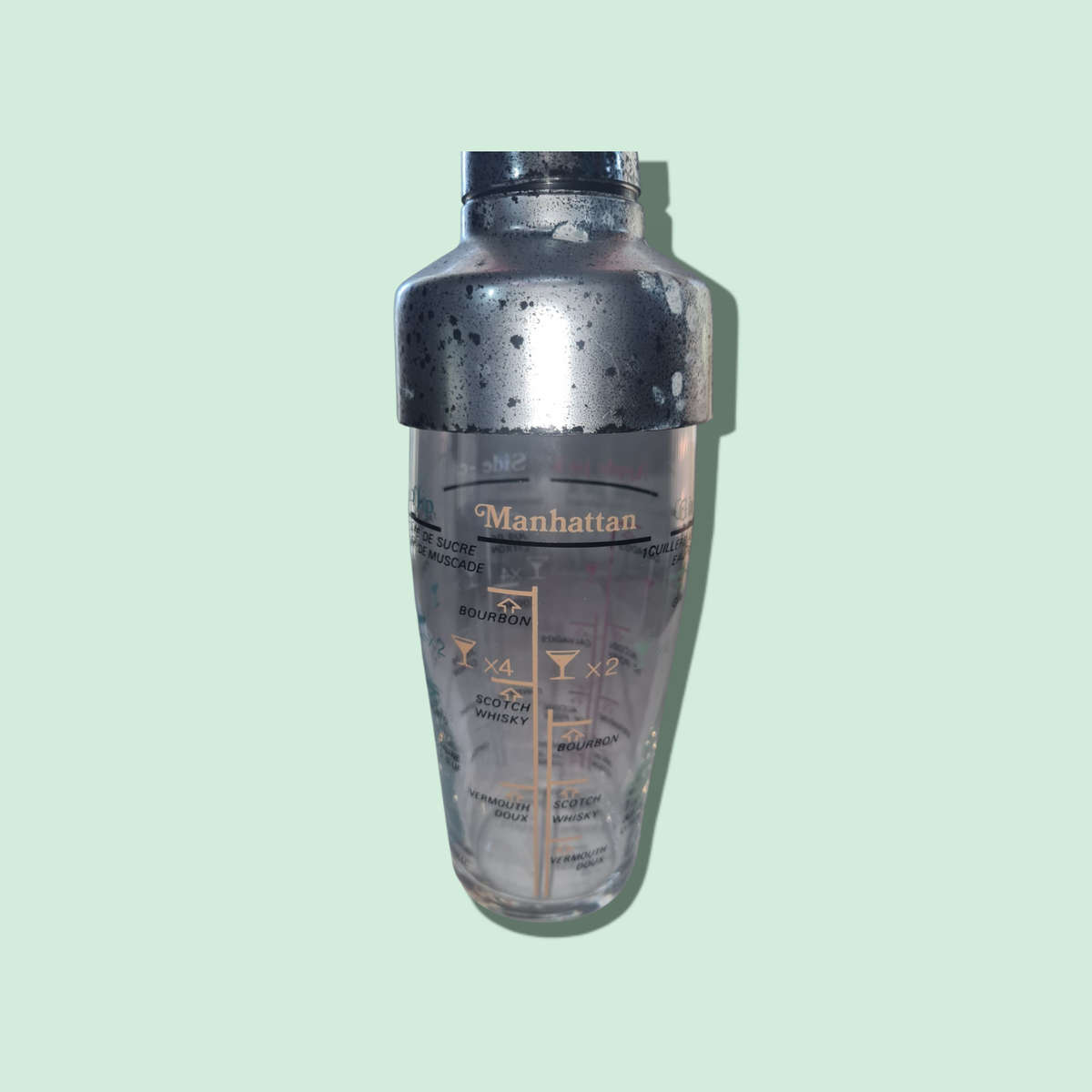 Vintage Arc France Glass Cocktail Shaker