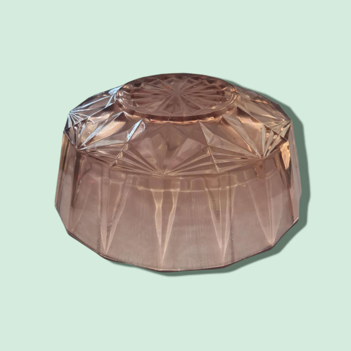 Vintage KIG Indonesia Pink Glass Serving Bowl