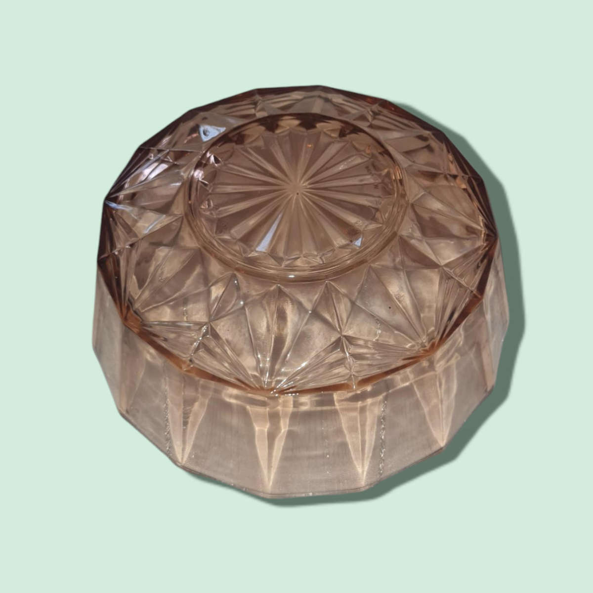 Vintage KIG Indonesia Pink Glass Serving Bowl