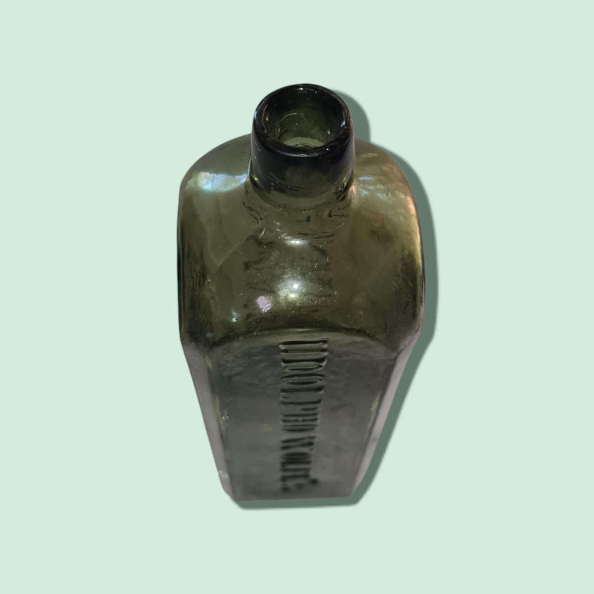 Antique Udolpho Wolfe`s Schiedam Aromatic Schnapps Bottle