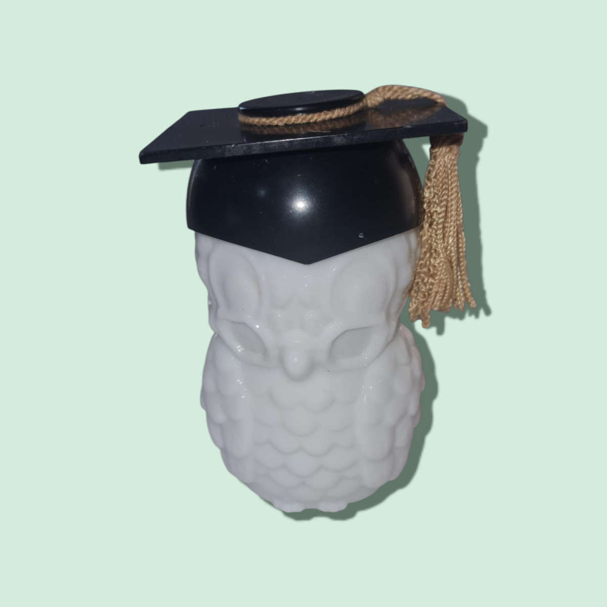 Dr. Hoot Graduate Milk Glass Cologne Decanter
