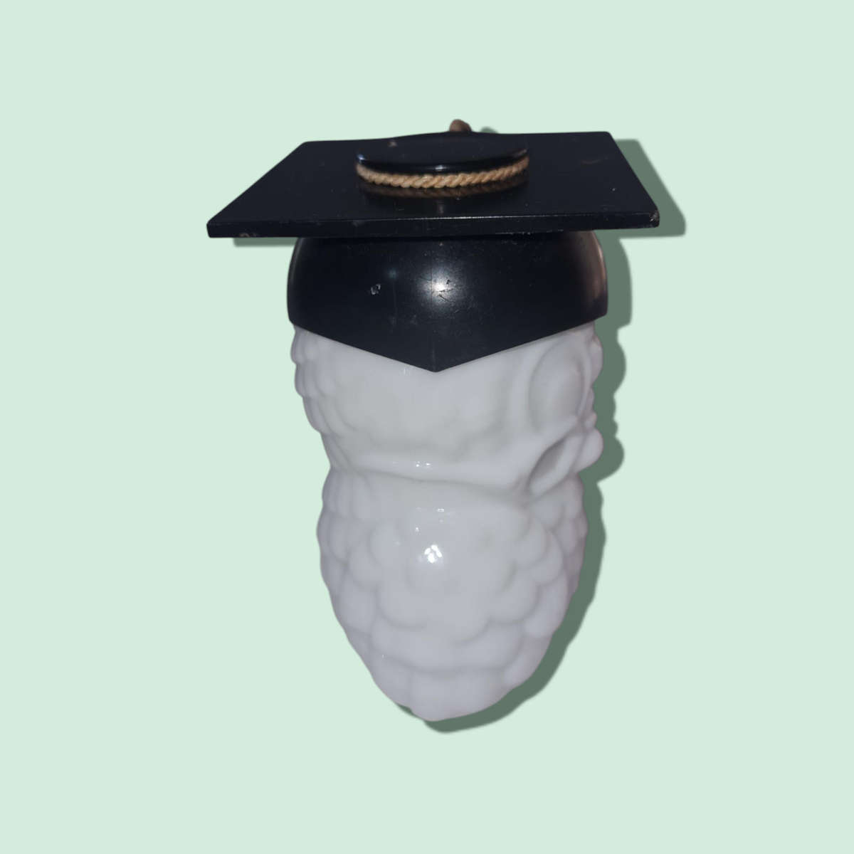 Dr. Hoot Graduate Milk Glass Cologne Decanter