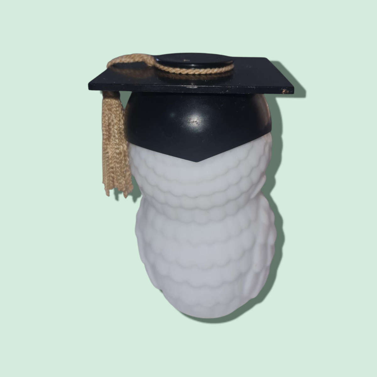 Dr. Hoot Graduate Milk Glass Cologne Decanter