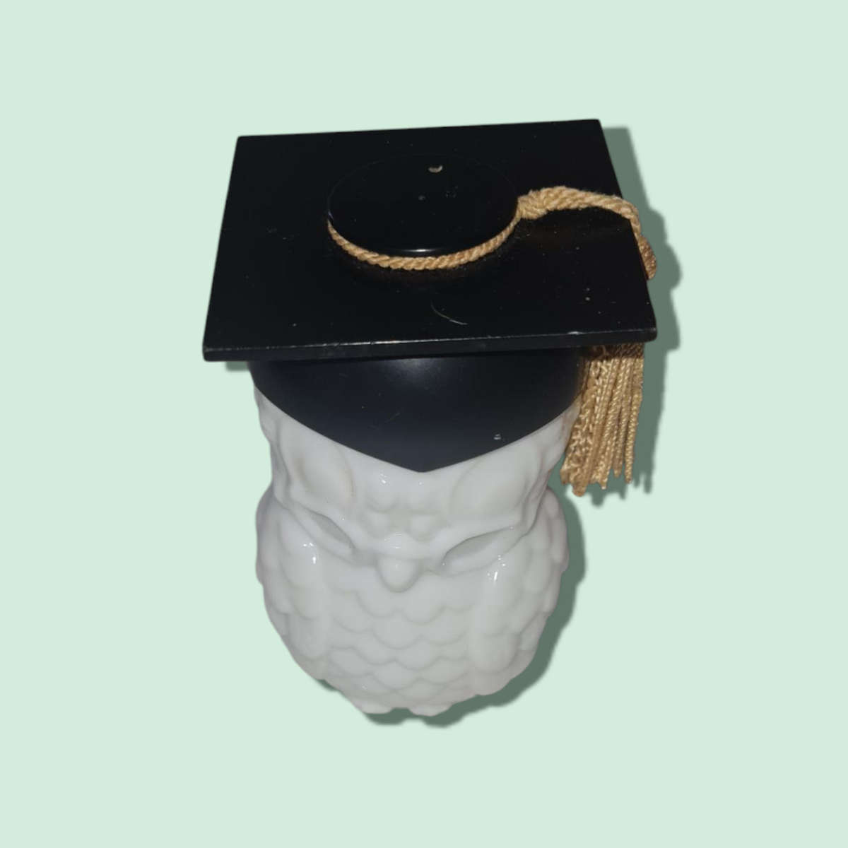 Dr. Hoot Graduate Milk Glass Cologne Decanter