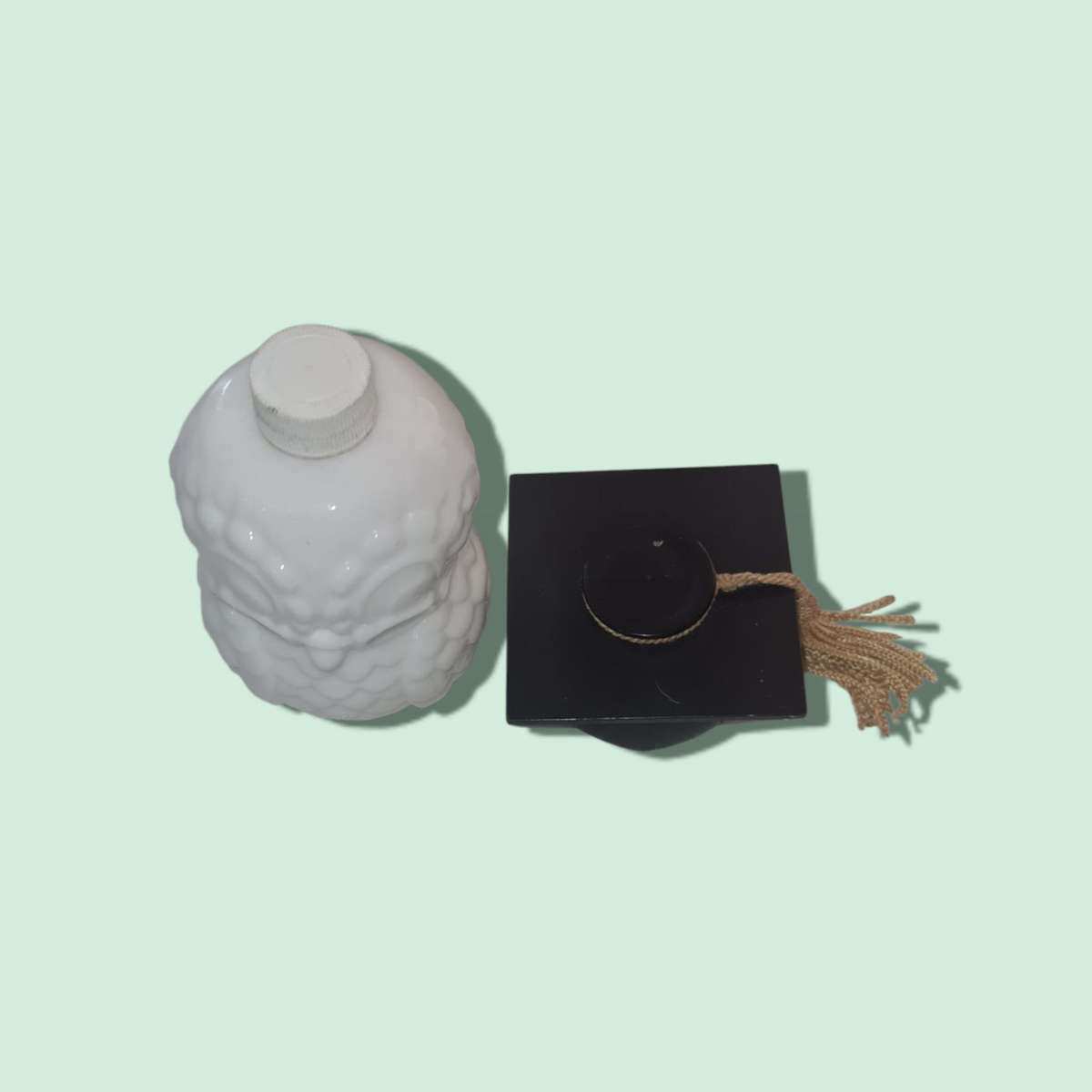 Dr. Hoot Graduate Milk Glass Cologne Decanter