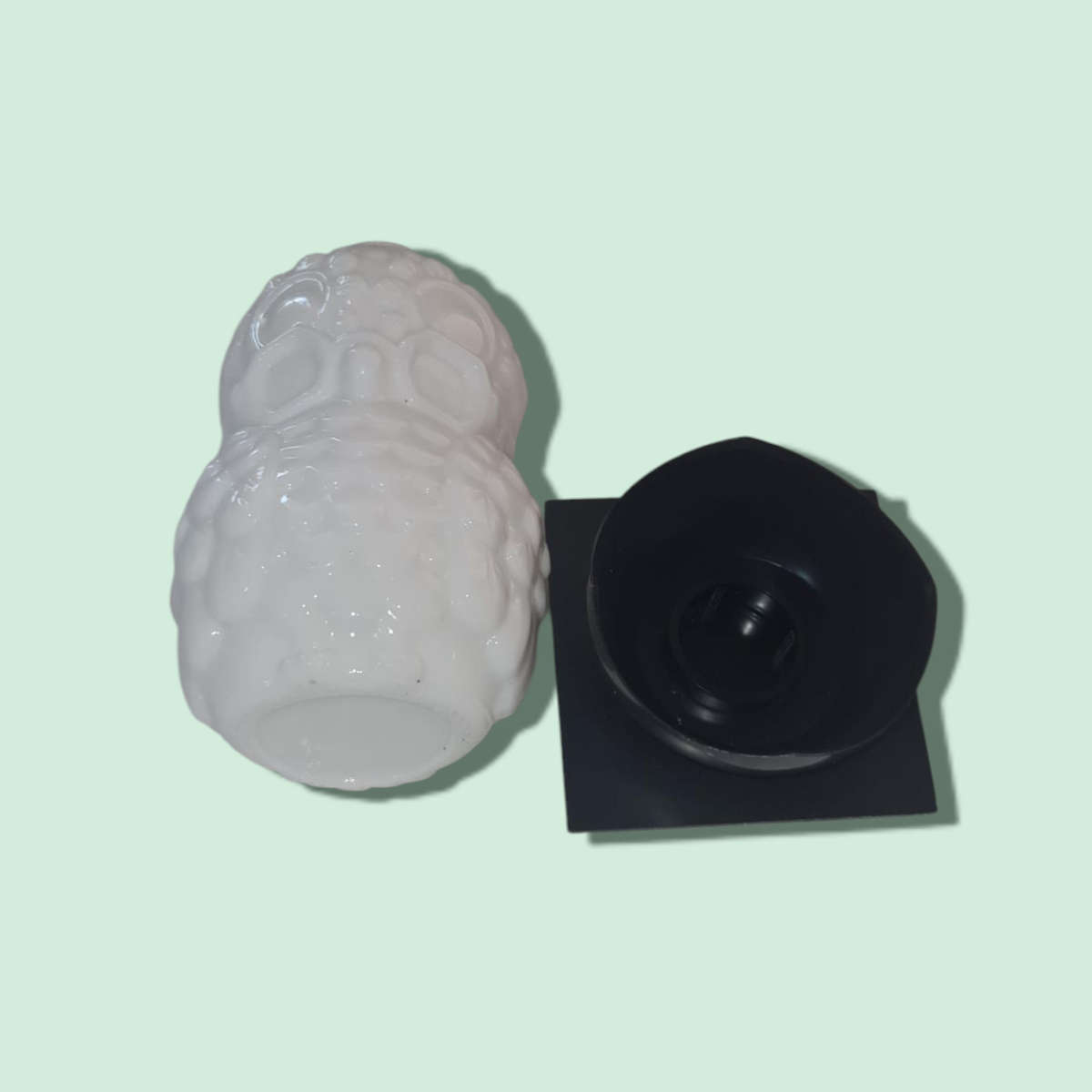 Dr. Hoot Graduate Milk Glass Cologne Decanter