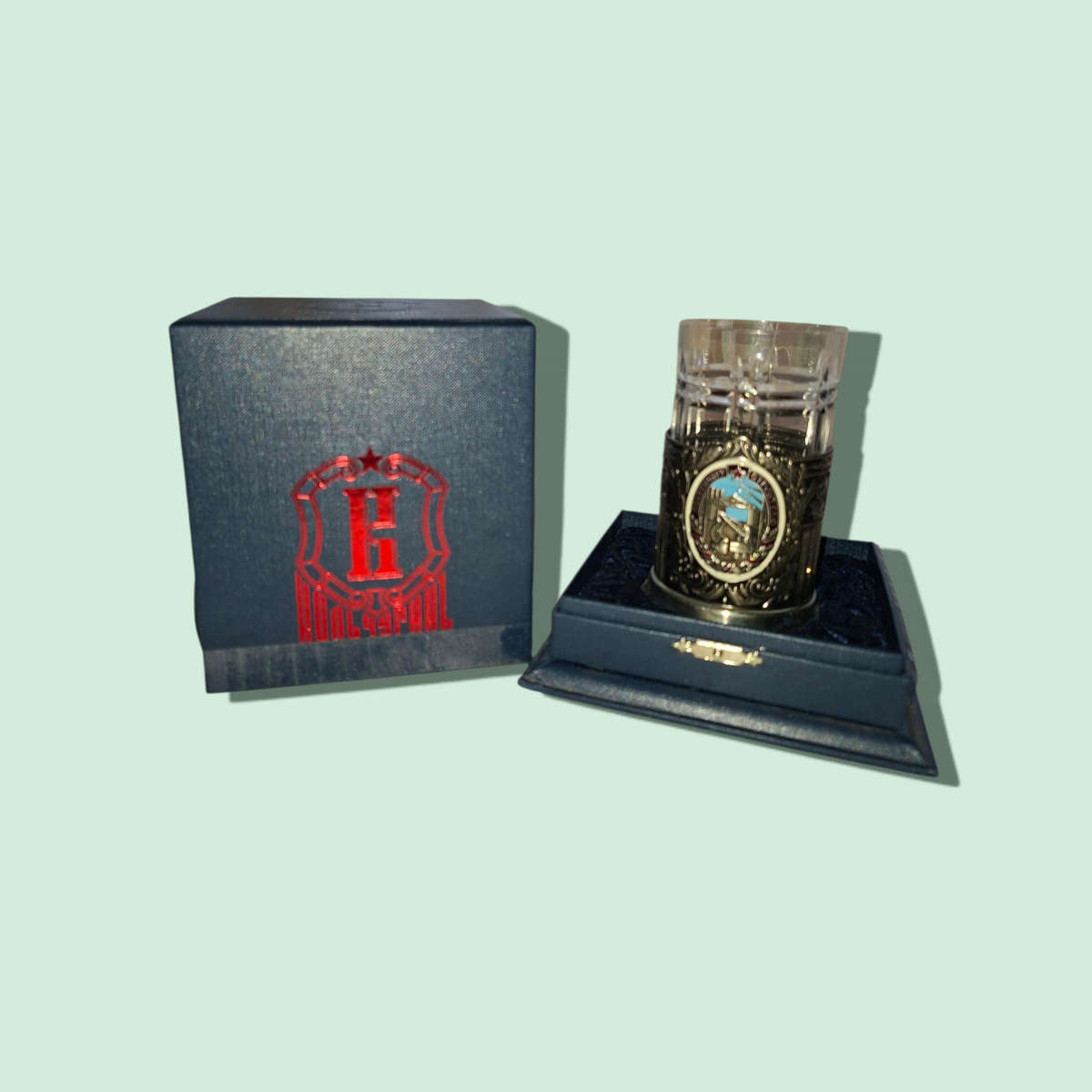 Russian Commemorative Beer Glass Mug With Handle Collectible Barware