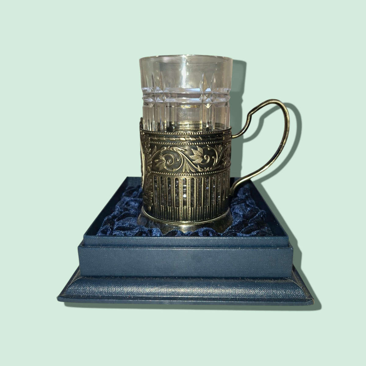 Russian Commemorative Beer Glass Mug With Handle Collectible Barware