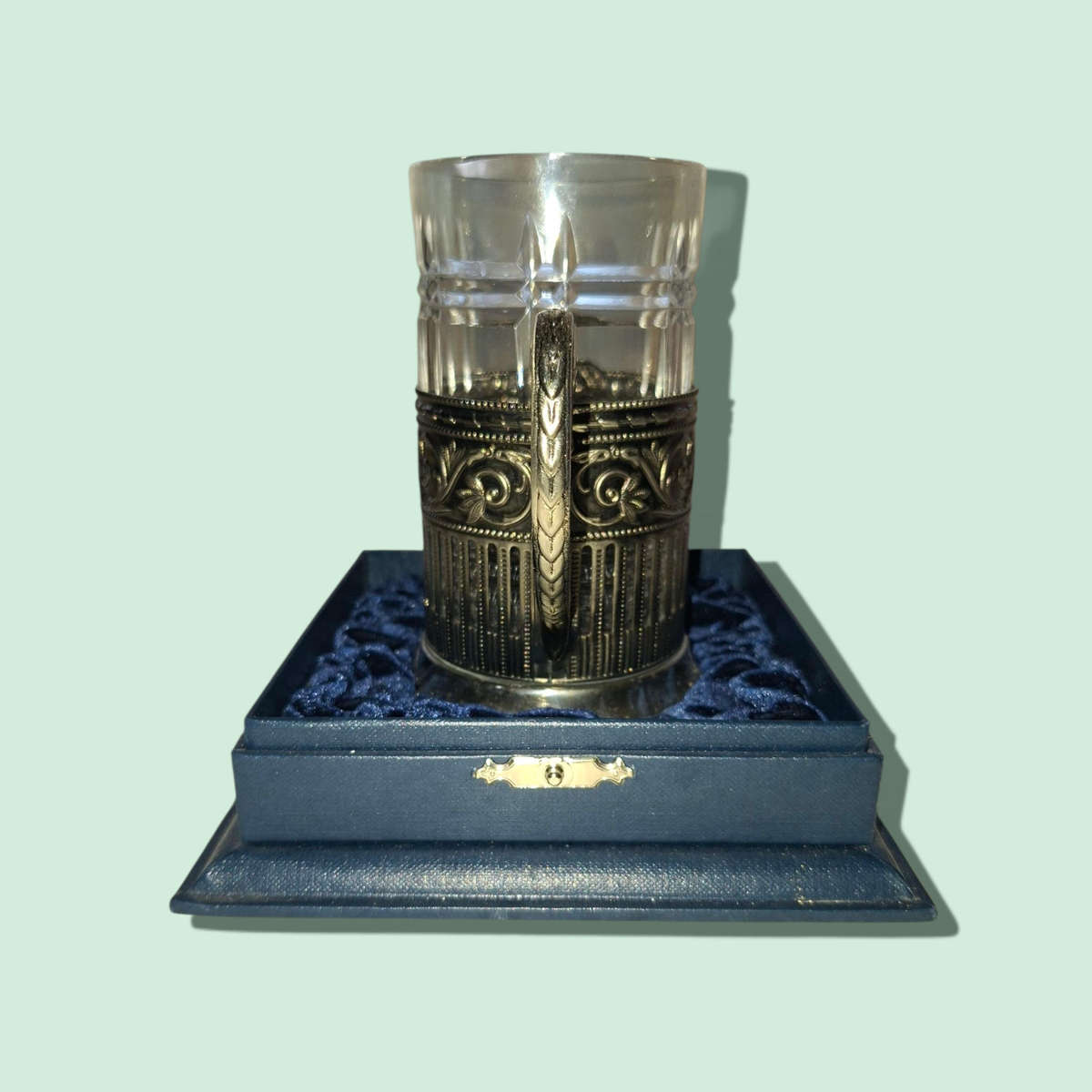 Russian Commemorative Beer Glass Mug With Handle Collectible Barware