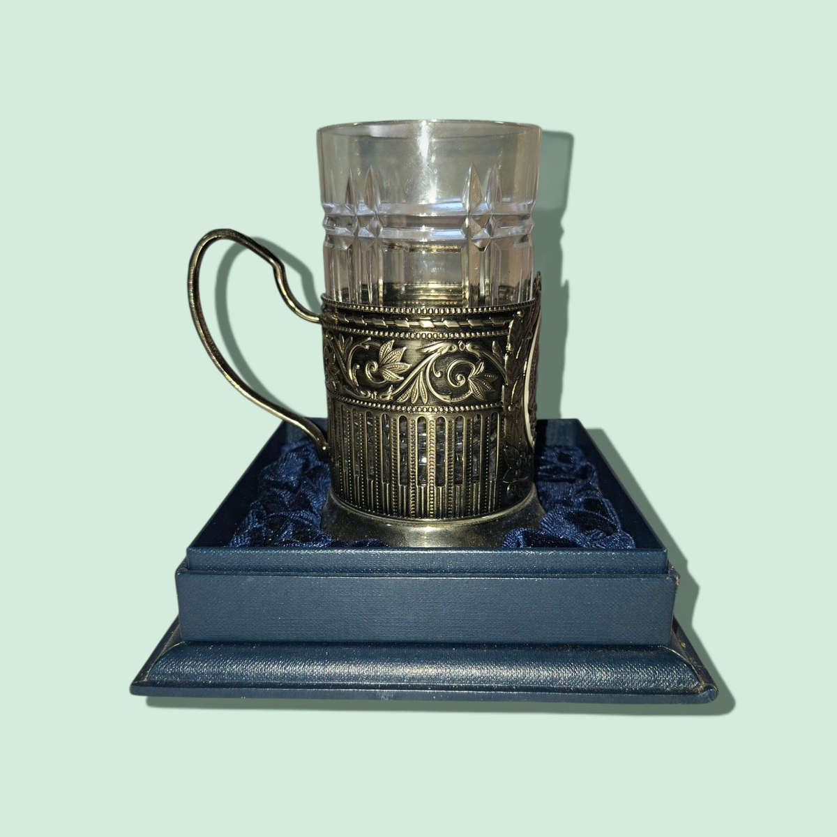 Russian Commemorative Beer Glass Mug With Handle Collectible Barware