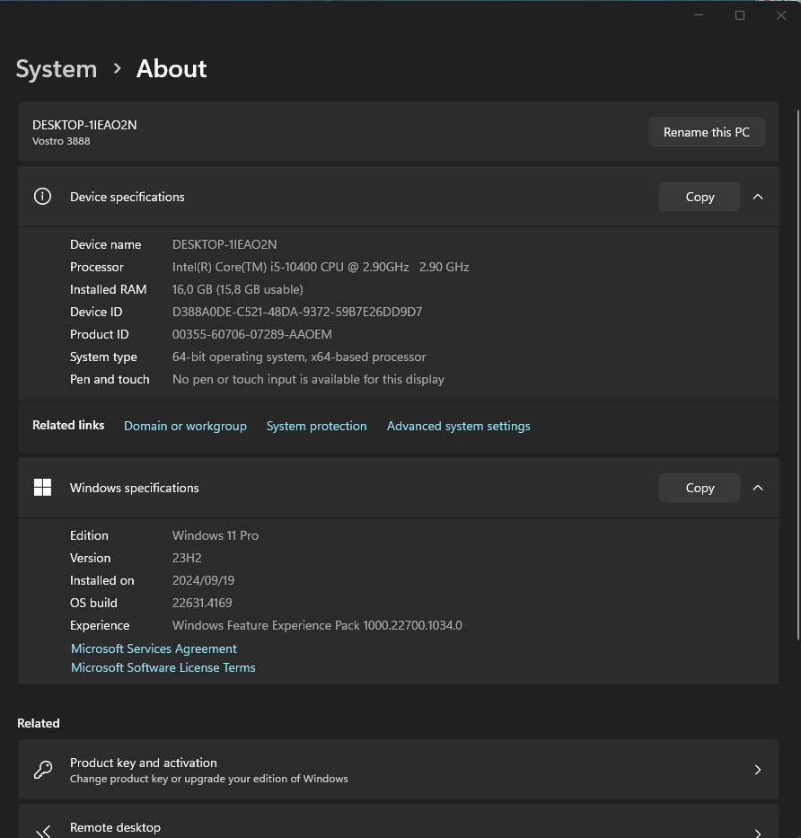Dell Vostro 3888 Desktop (Intel i5 10th, 1TB M.2 on a card, 2TB M.2,  16GB RAM, RTX3050 6GB)