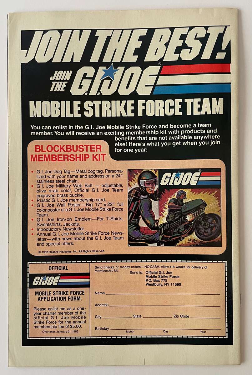 Marvel G.I.JOE book#2 August 1982 A real American hero