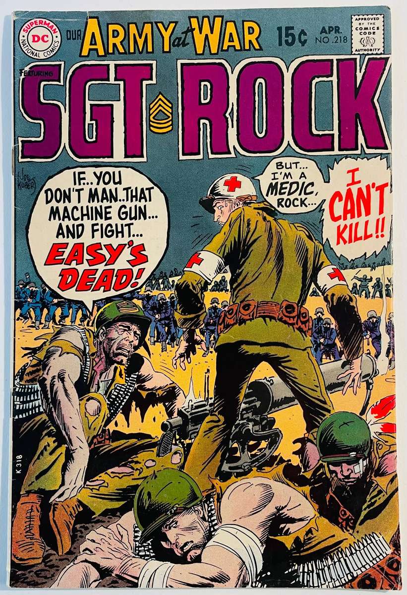 Dc Comics Our Army at war issue 218 published in April 1970