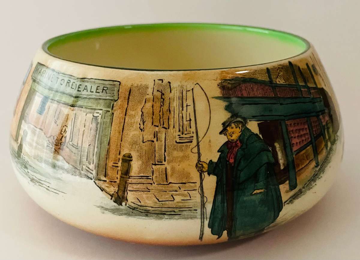 Royal Doulton rare early Dickens ware Pickwick papers fruit bowl