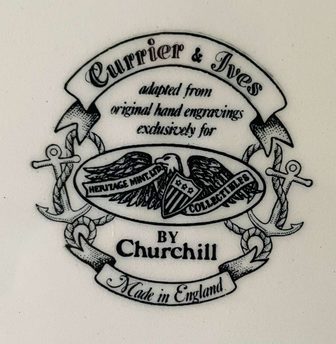Stunning Currier & Ives Volunteer plate by Churchill