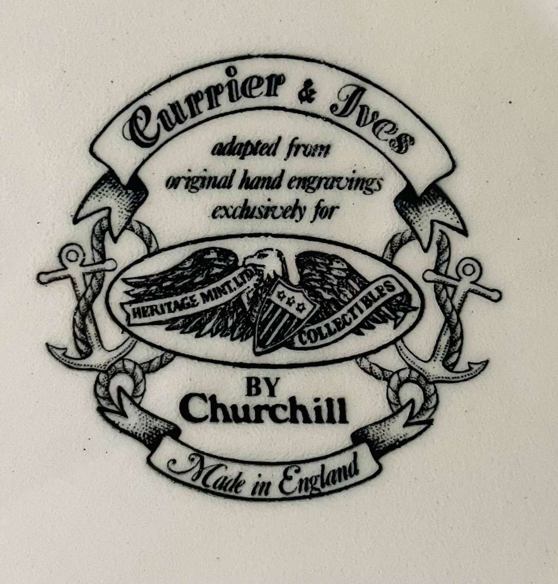 Currier and Ives Theoxena Plate by Churchill