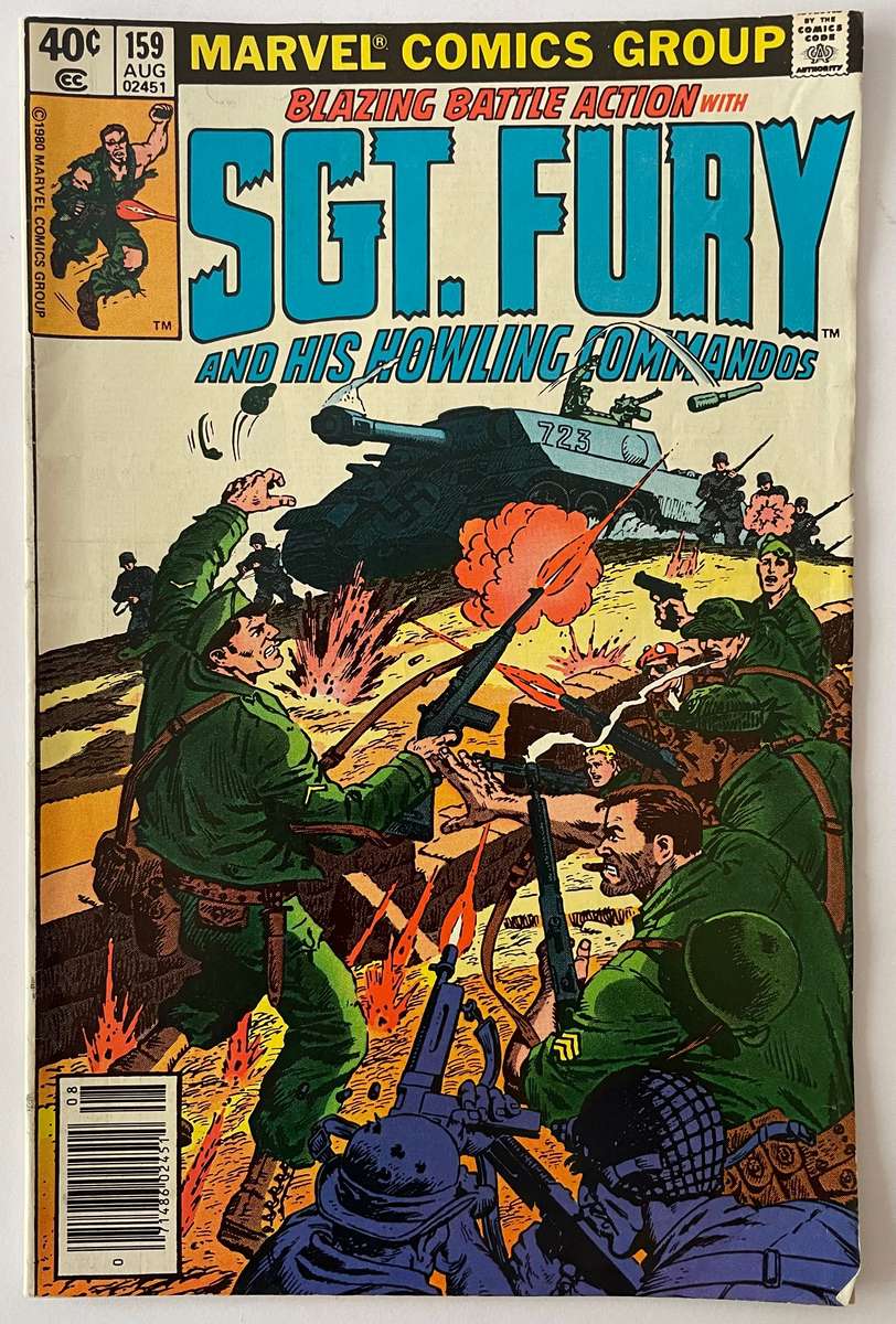 Marvel comics Blazing battle action with SGT. FURY and his howling commandos #159 August 1980