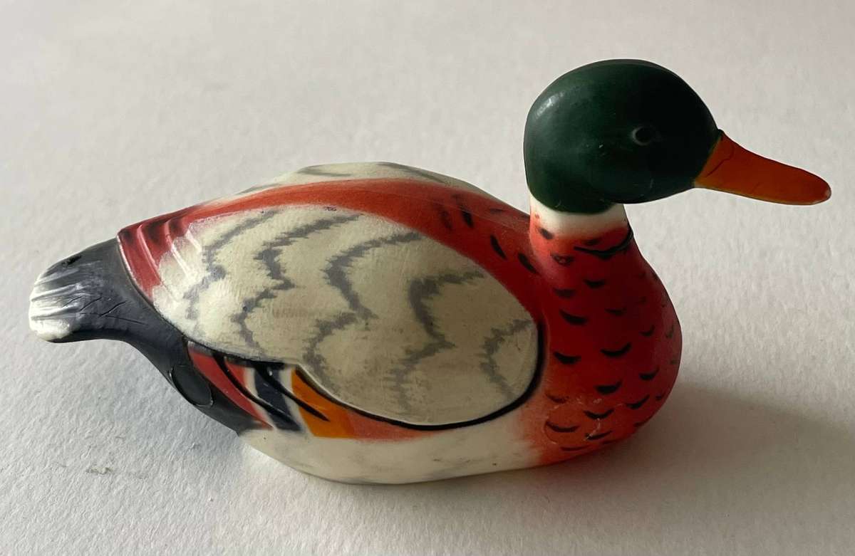 3 Enesco resin duck figurines made in Hong Kong