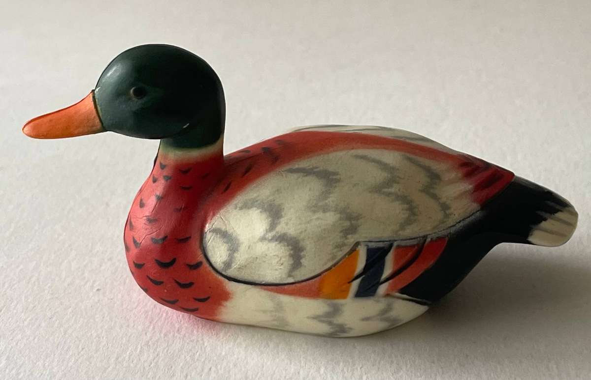 3 Enesco resin duck figurines made in Hong Kong