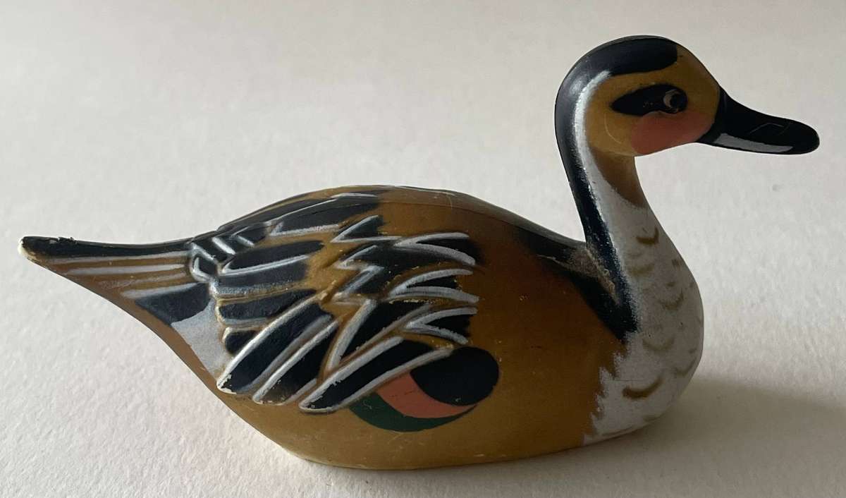 3 Enesco resin duck figurines made in Hong Kong