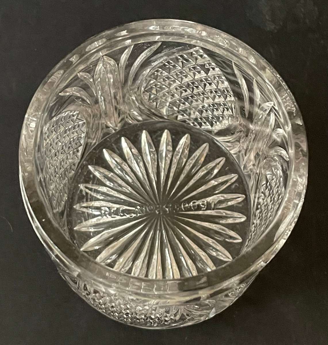 Sterling silver cut glass dressing table jar featuring cherub design