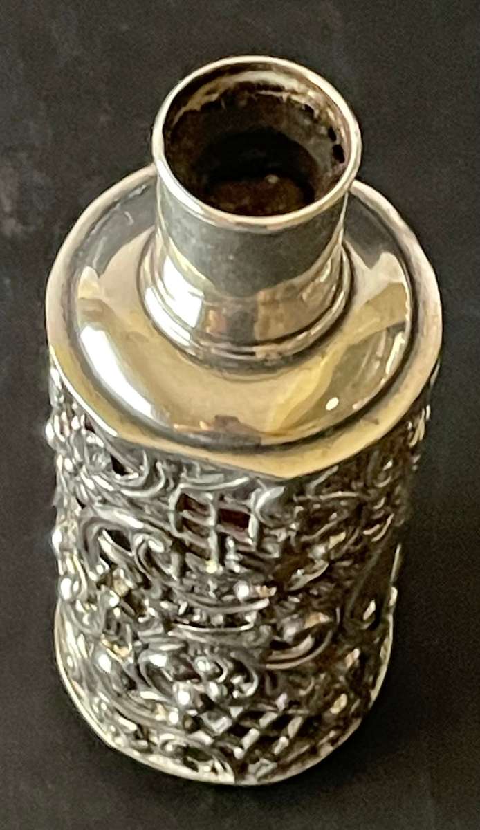 Victorian era sterling silver perfume and scent bottle