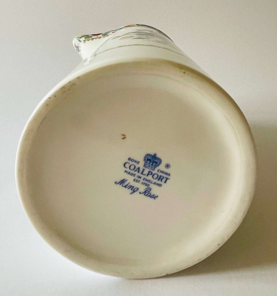 Coalport pitcher in the Ming Rose pattern