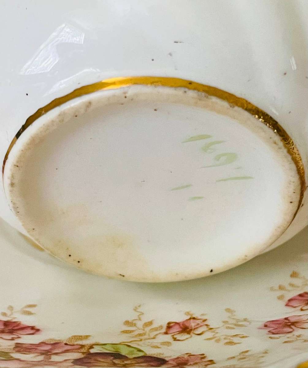 Rare Victorian era moustache cup and saucer