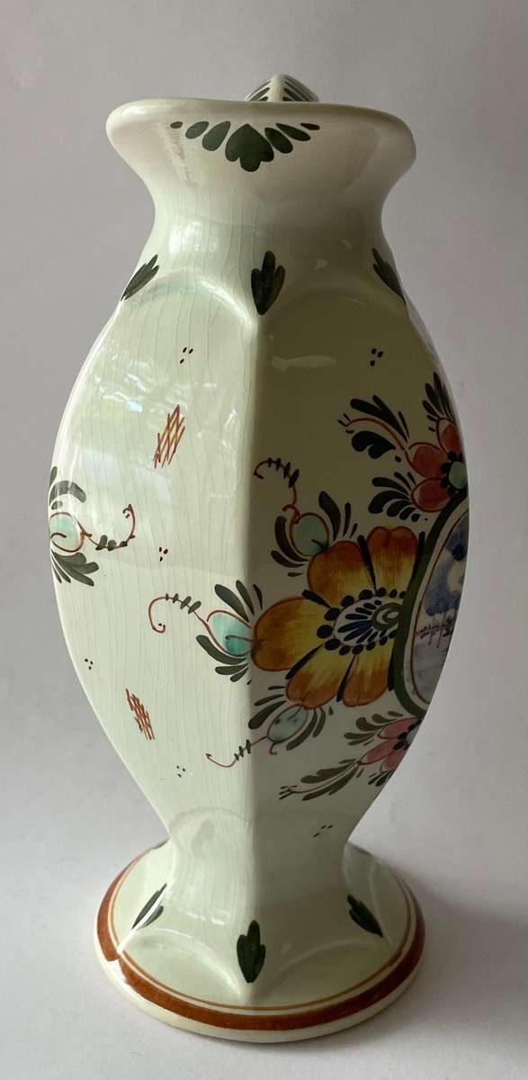 Stunning coloured Delft blue hand painted jug