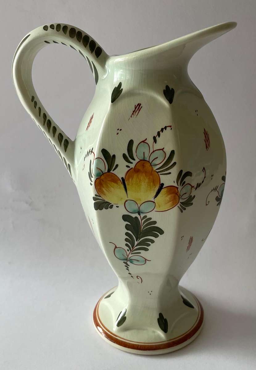 Stunning coloured Delft blue hand painted jug