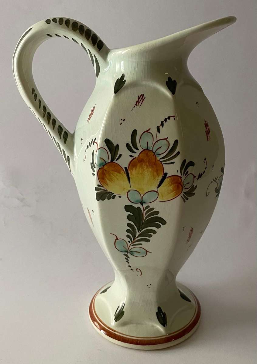 Stunning coloured Delft blue hand painted jug