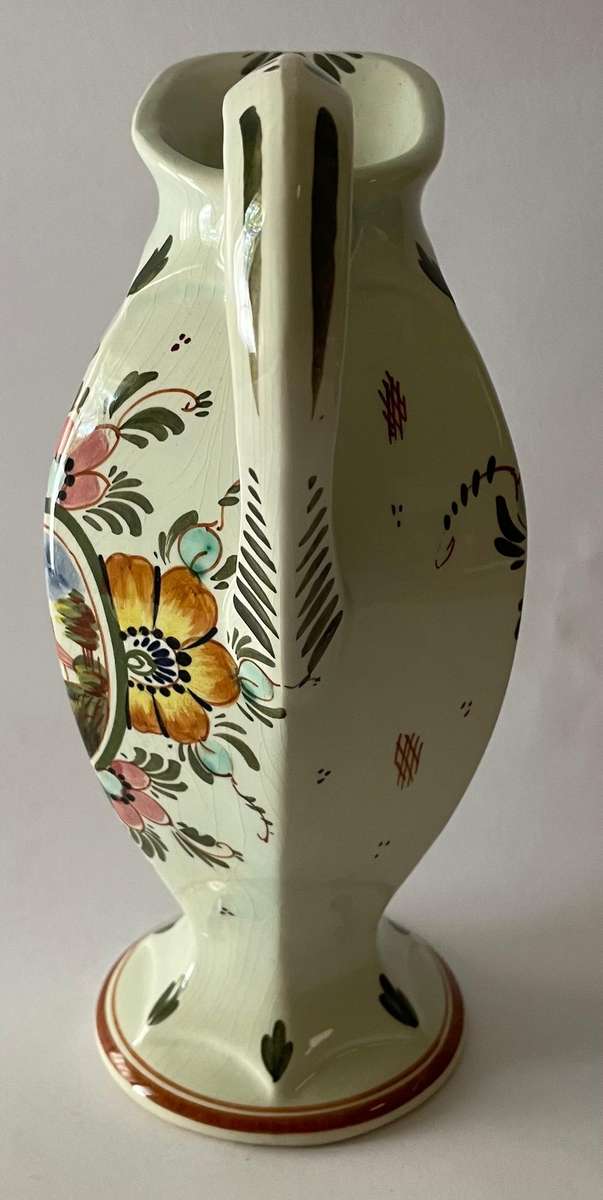 Stunning coloured Delft blue hand painted jug