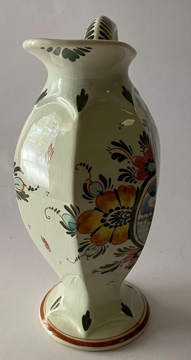 Stunning coloured Delft blue hand painted jug