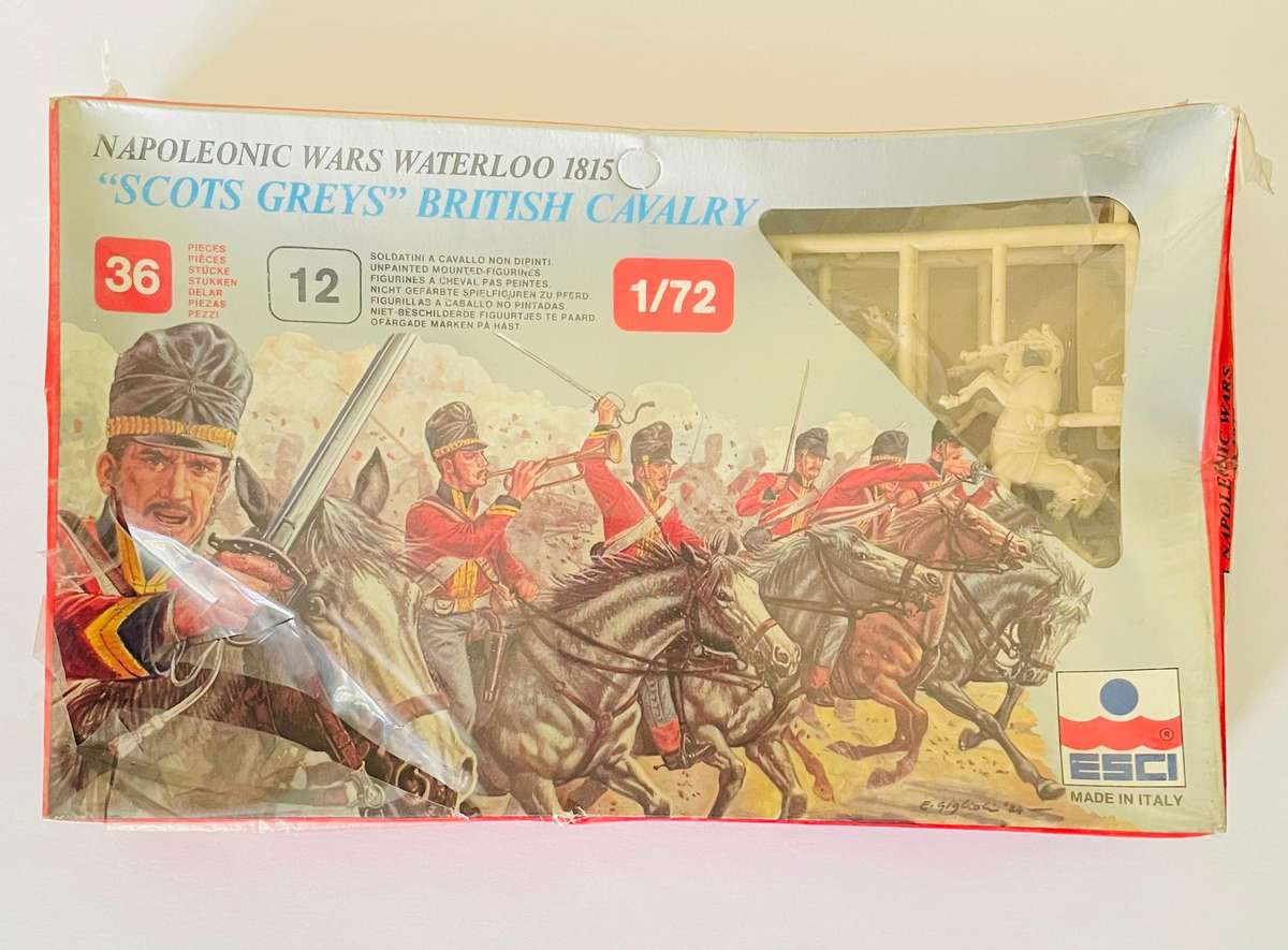 Esci Napoleonic wars  Scots Greys British cavalry 12 unpainted mounted figures 36 pieces 1/72 scal