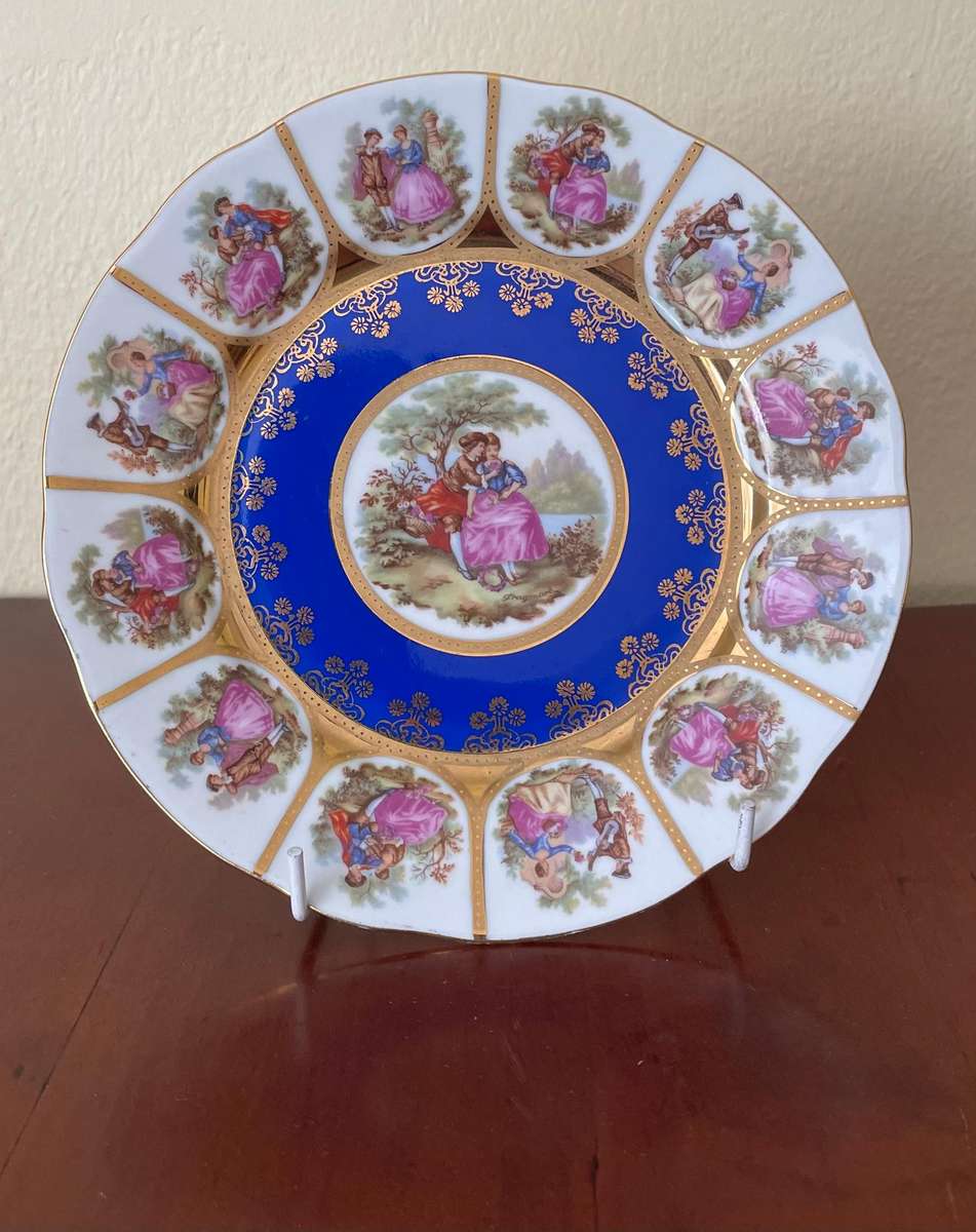 Josef Kuba Bavarian lovers decorative plate
