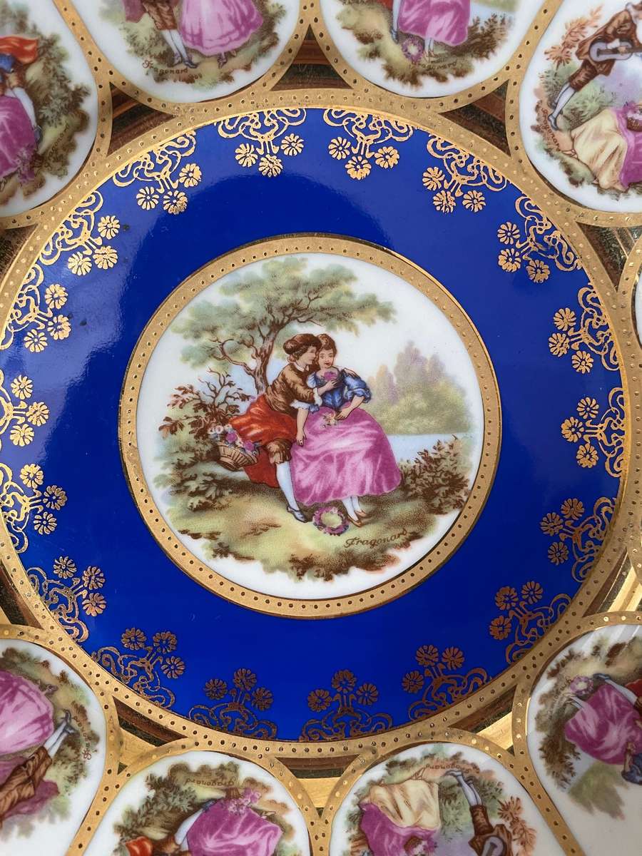 Josef Kuba Bavarian lovers decorative plate