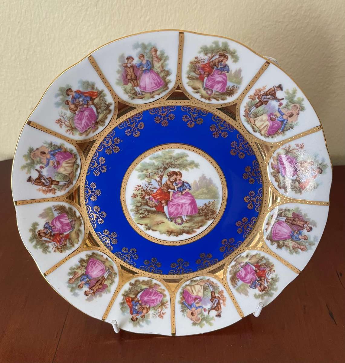 Josef Kuba Bavarian lovers decorative plate