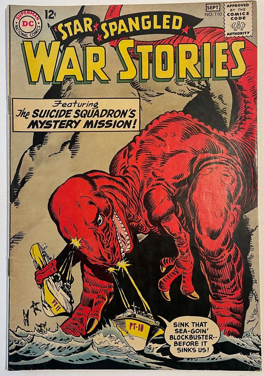 DC Comics Star Spangled War Stories book # 110 from September 1963 The Suicide squadrons mystery m