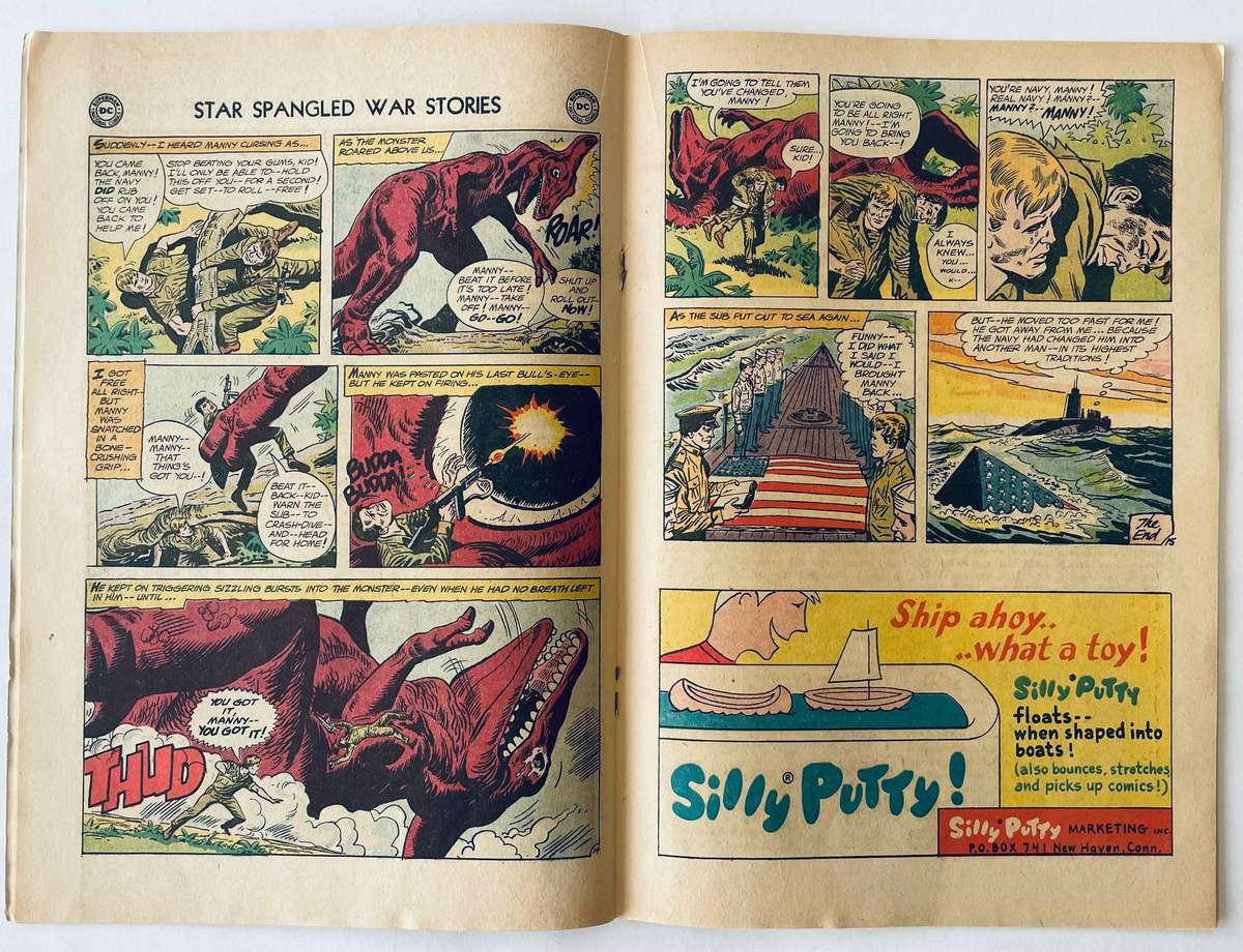 DC Comics Star Spangled war stories # 121 published July 1965 The killer of dinosaur alley