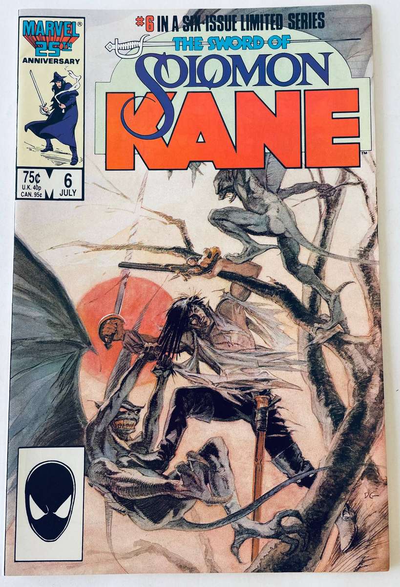 Marvel Comics The sword of Solomon Kane issue 6 the last in the series published in July 1986