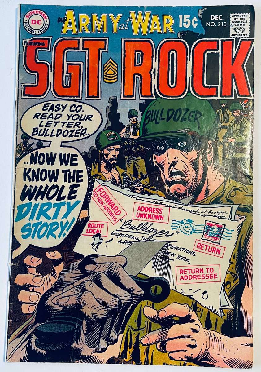DC comics Our army at war featuring SGT. Rock issue 213 published December 1969