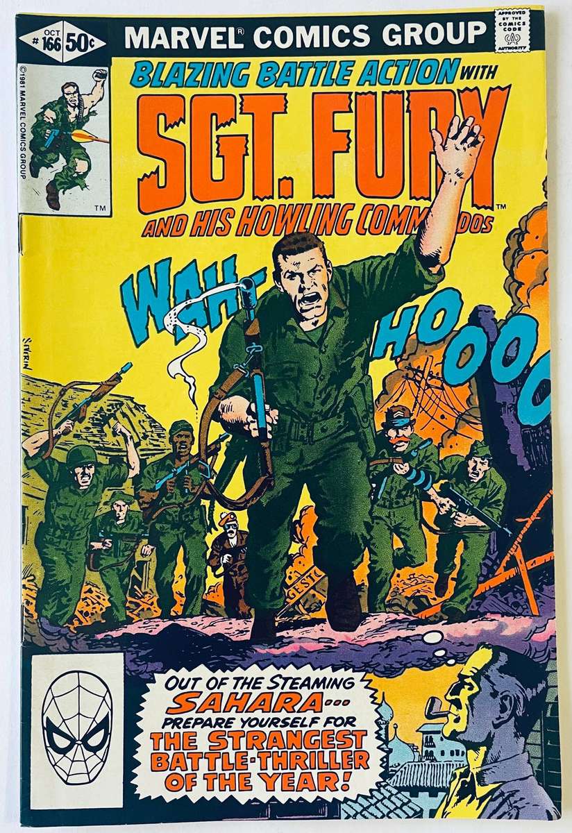 Marvel Comics Blazing battle action with SGT. Fury and his howling commandos issue 166