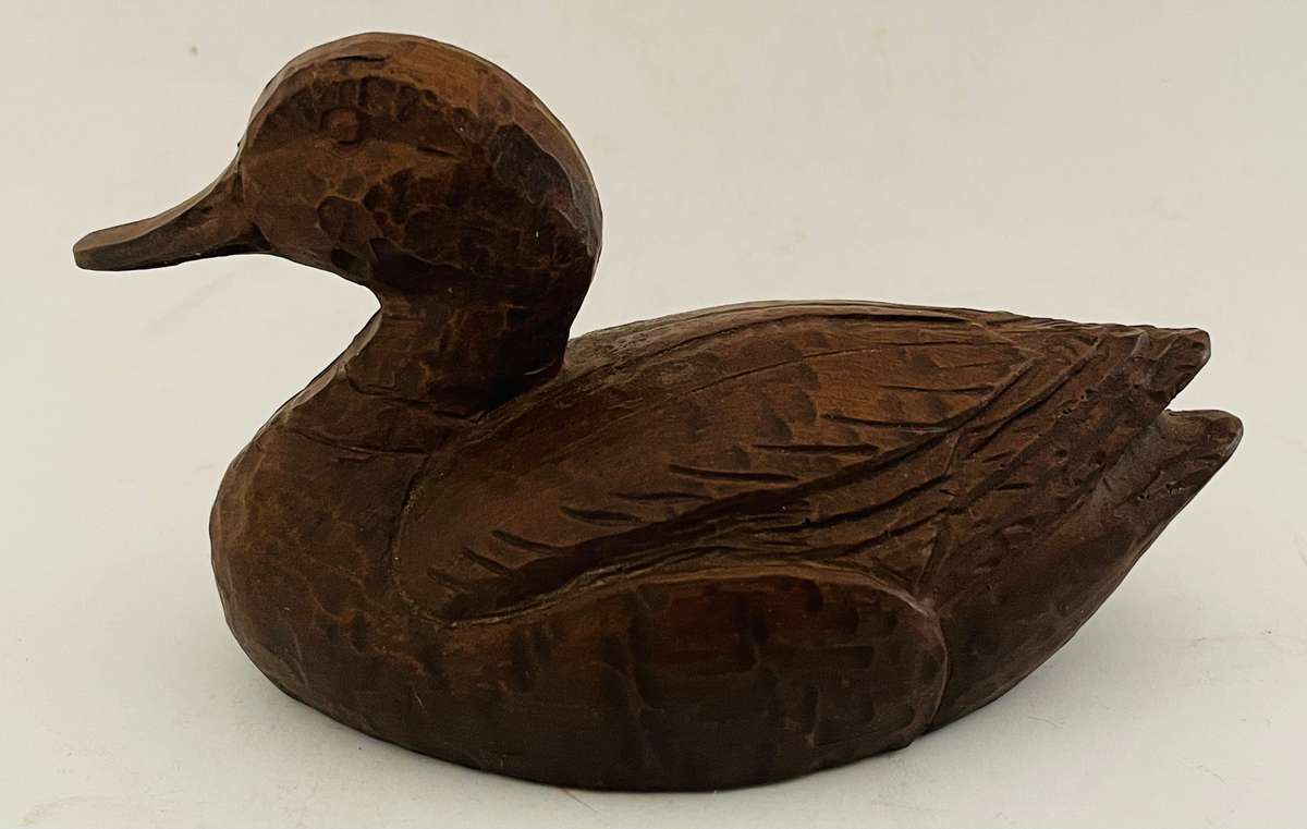 Red Mill wooden Duck figurine signed piece