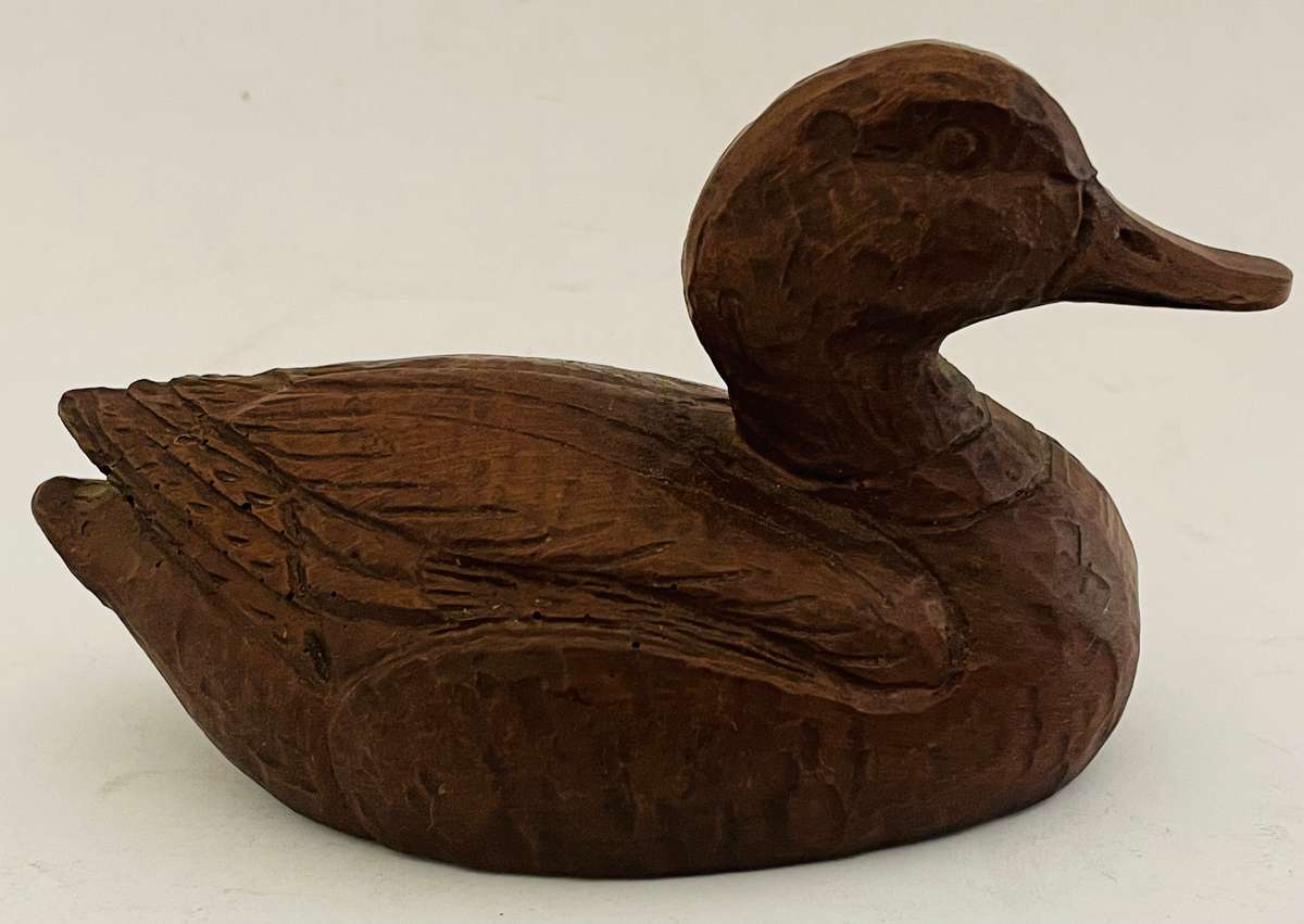 Red Mill wooden Duck figurine signed piece