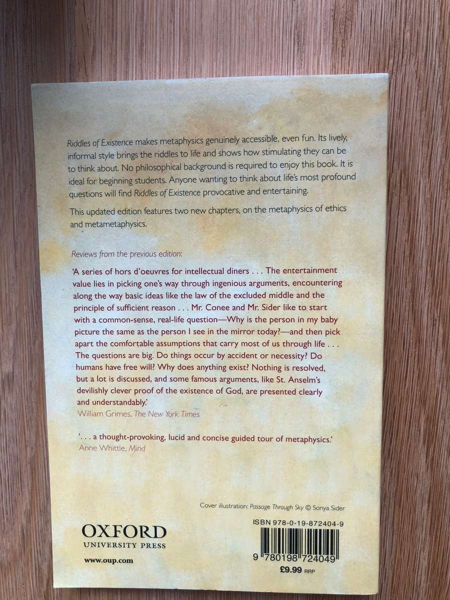 Earl Conee and Theodore Sider - Riddles of Existence